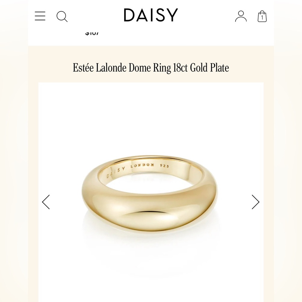 Daisy London Estée Lalonde Gold Dome Ring - Sz 5
